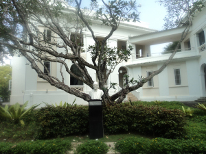 Jain statue front school