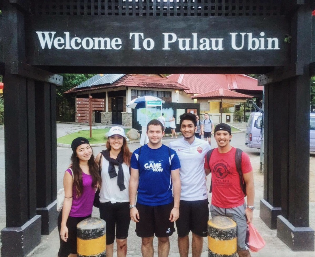 Emily and friends at Pulau Ubin, an island northeast of mainland Singapore